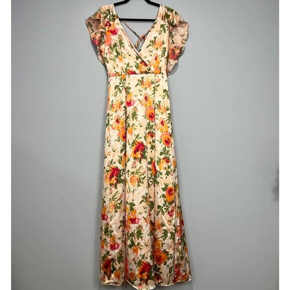 Anthropologie Hutch Ella Floral Open Back Maxi Dress Multicolor Size 2 - Picture 8 of 14